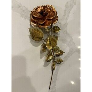 14" Metal Copper Rose Wall Decor Vintage Large Wall Hanging metal sculpture